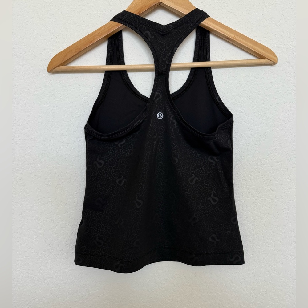 Lululemon Racerback Tank Top Emboss Black size 4 - Picture 3 of 5